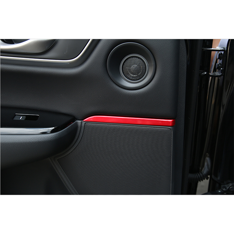 for Honda CR-V 2017-2022 Red interior Car Door Speaker stripe Cover Trim 4pcs
