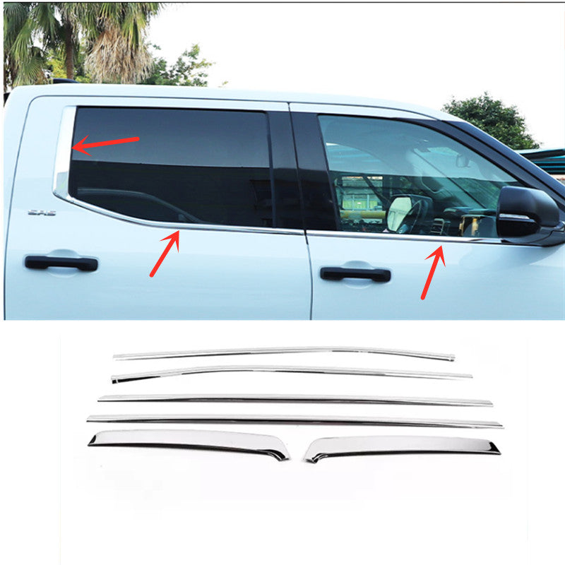For Tundra 2022 2023 Steel Chrome Accessories Car Window Strip Cover Trim v