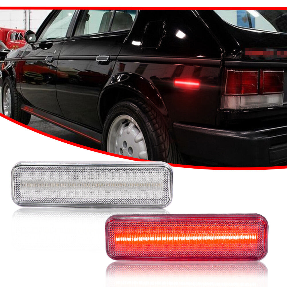 Clear Red LED Rear Side Marker Light for 1972 - 1974 for Plymouth Barracuda Satellite - v