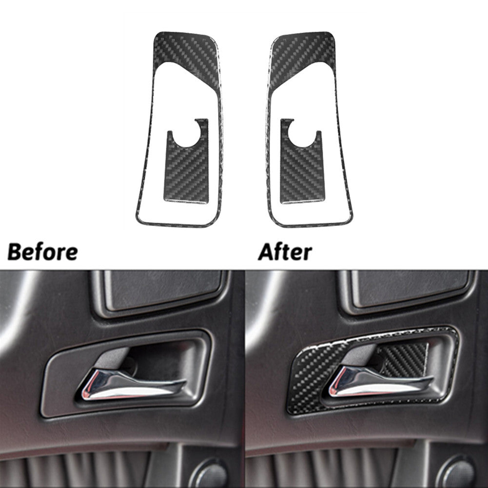 4Pcs Red Central Control Trim Type-A Carbon Fiber For Tacoma 2012-2015 v