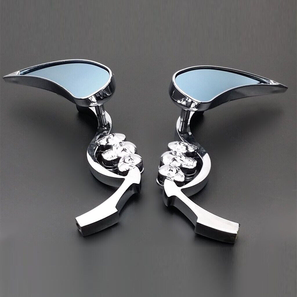 Motorcycle rectangular rearview mirrors (left and right) suitable for Chopper Cruiser Q