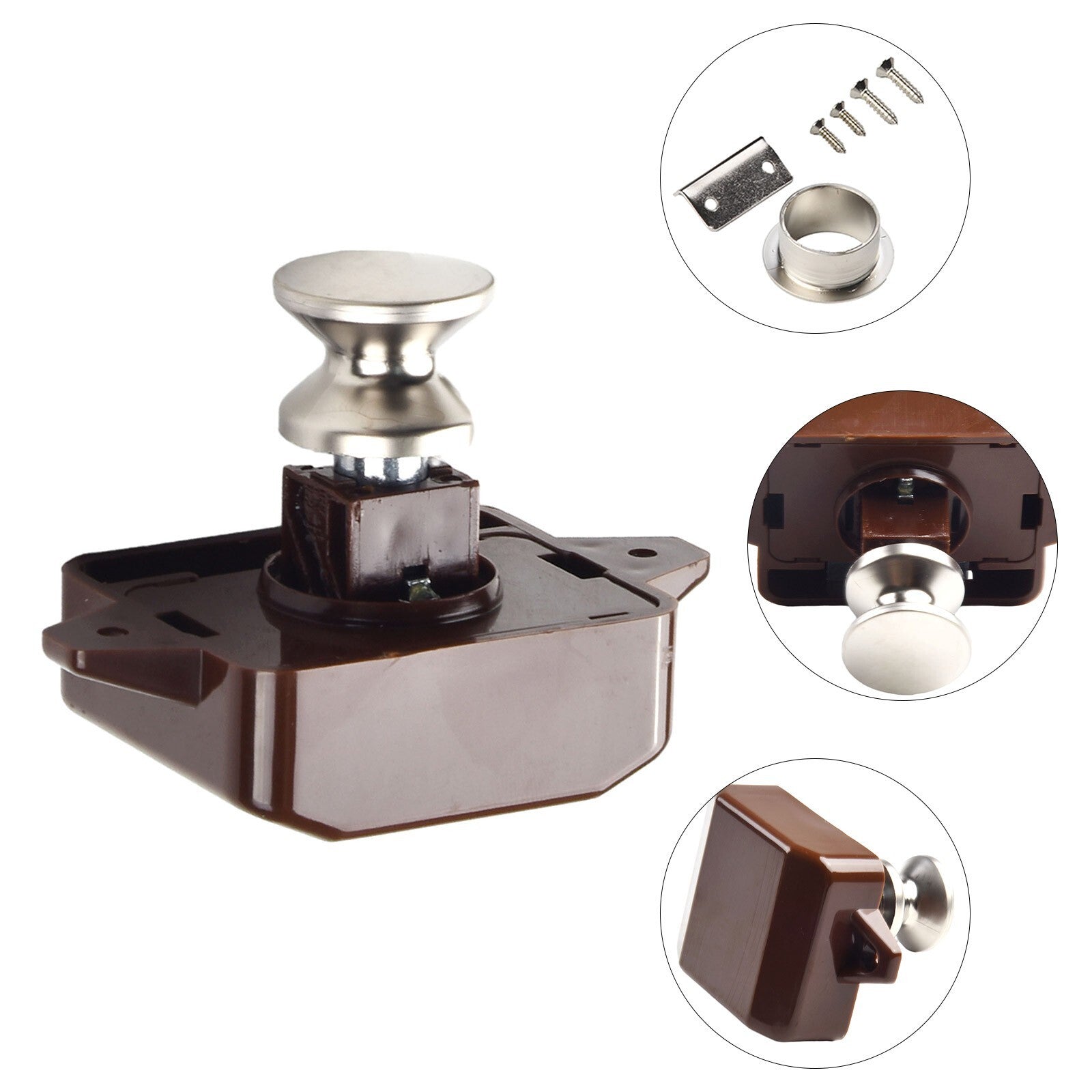 Push Button Latch Knob Catch Lock For RV Drawer Cupboard Door Caravan Cabinet Q