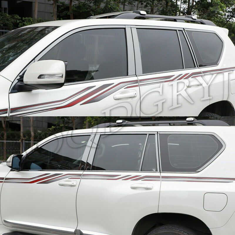 for Toyota Prado 2010-2021 Black steel Full Window Sill Trim Molding Cover trim