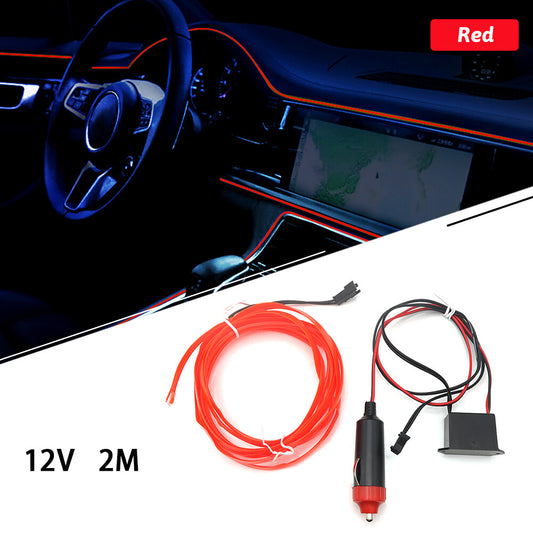 Interior Atmosphere LED Light Strip Wire Lamp Decor Accessories Red 2M 12V