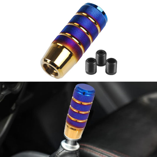 95mm Non-Slip Gear Stick Shifter Knob Alloy Manual Transmission Grilled Blue Q
