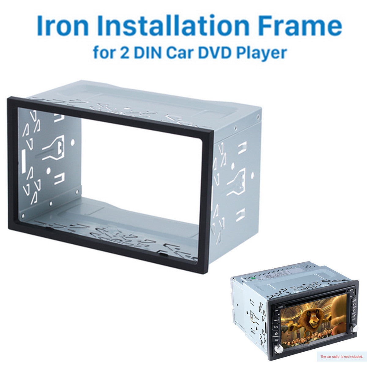 Silver Double 2-Din Car DVD Stereo Radio Dash Kit Installation Mounting Trim