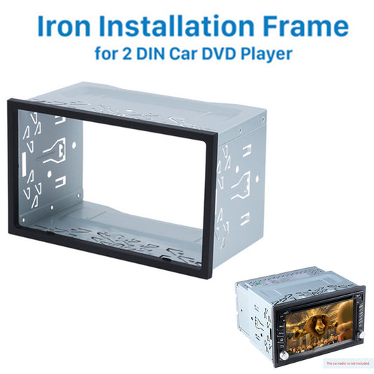 Silver Double 2-Din Car DVD Stereo Radio Dash Kit Installation Mounting Trim
