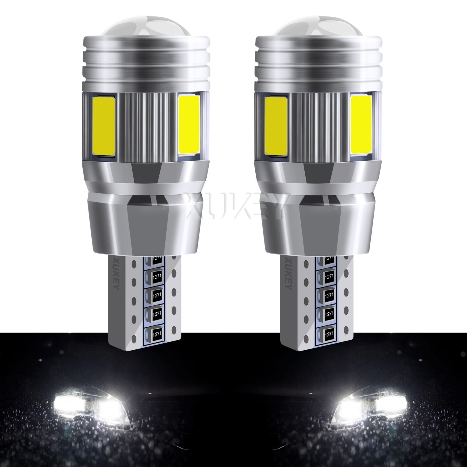 2x T10 194 168 SMD LED Car Wedge Tail Side Parking Light Globe 12V White Canbus