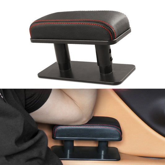 PU car door height adjustable side elbow support armrest box bracket black - n