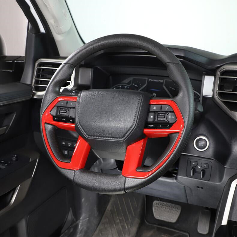 Fit for Tundra 2022-2024 Steering Wheel Trim 2pcs ABS Red v