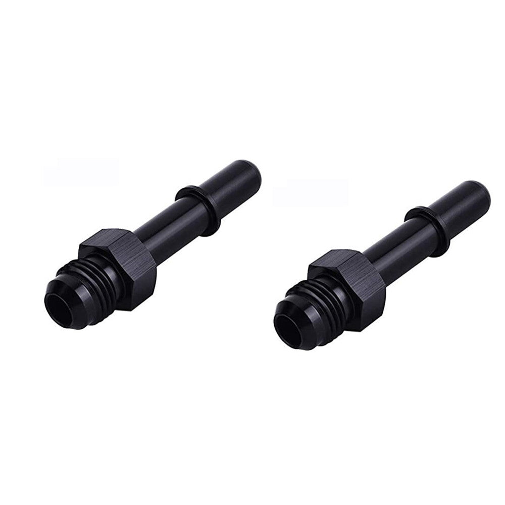 2-Pack 6AN Male to 3/8 inch SAE Quick Disconnect Male Push-Type EFI Connector Adapters