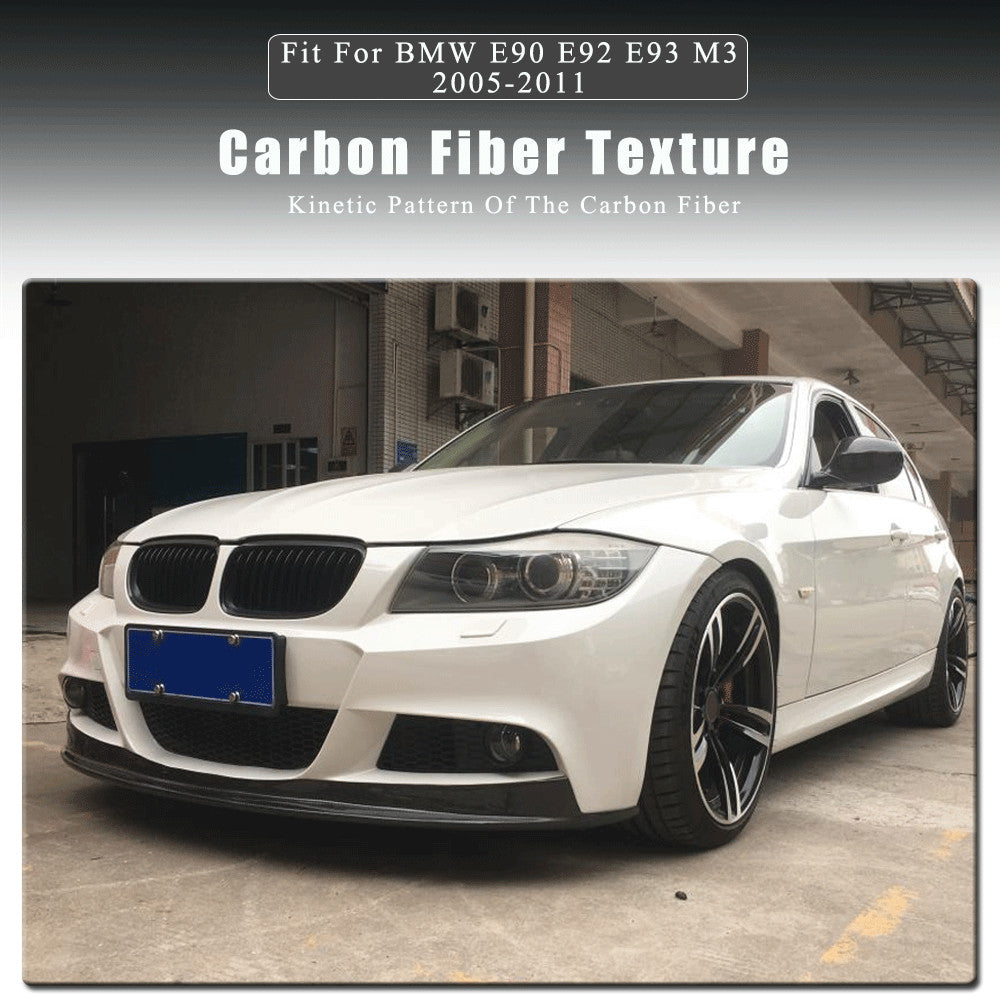 for BMW E90 E92 E93 M3 05-11 REAL Carbon Front Bumper Chin Lip Spoiler Splitter