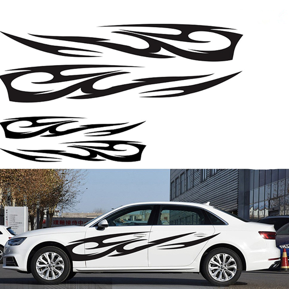 Car Body Stickers Decoration Decals PVC Sticker 3D Flame Totem Fit For Truck for SUV