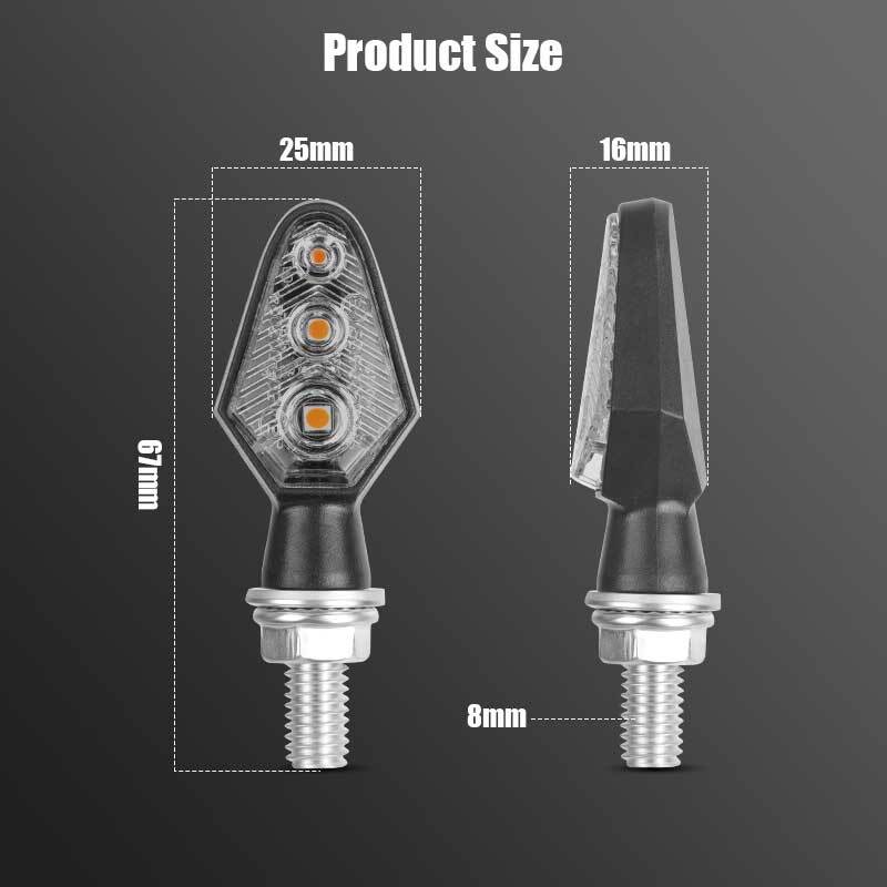 2X Amber for Mini Motorcycle LED Turn Signals Indicator Blinker Light Universal 12V