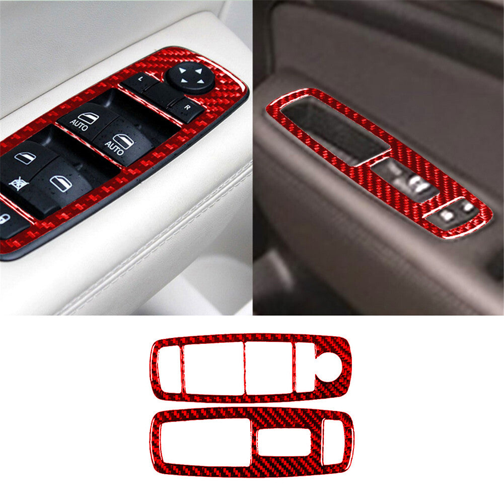 Red Carbon Fiber Console Panel Cover Trim For Land for Range Rover Sport 2014-2017 v