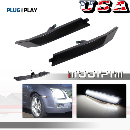 [Plug and Play] White Front Side Marker Lights for 06-09 for Fusion and for Mercury Milan - v