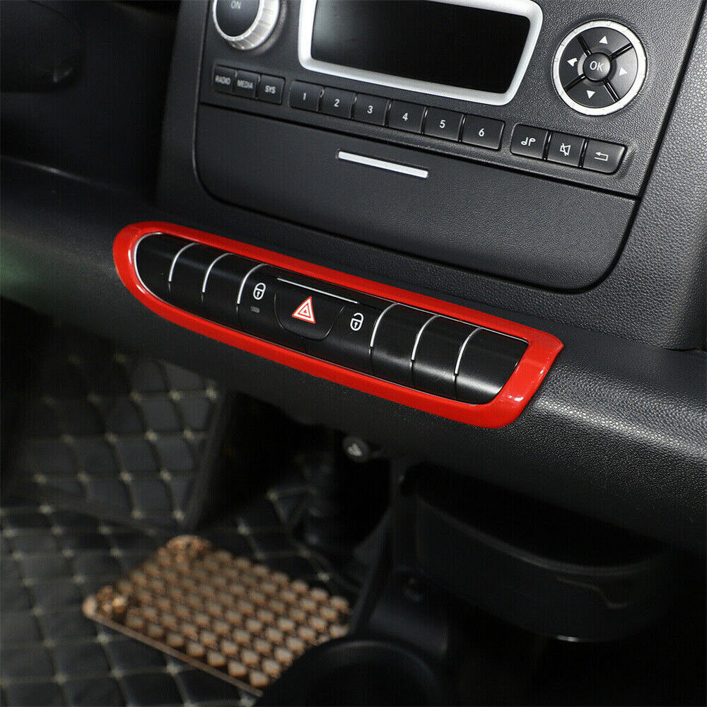 Red ABS central locking switch cover for Smart 2009 - 2015 n