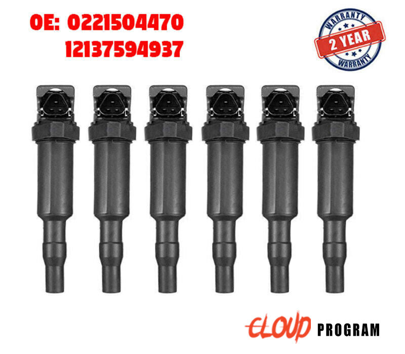6 Pcs Ignition Coil 0221504470 For 320i 328i 535i 640i M2 M3 M4 X3 X4 X5 X6 v