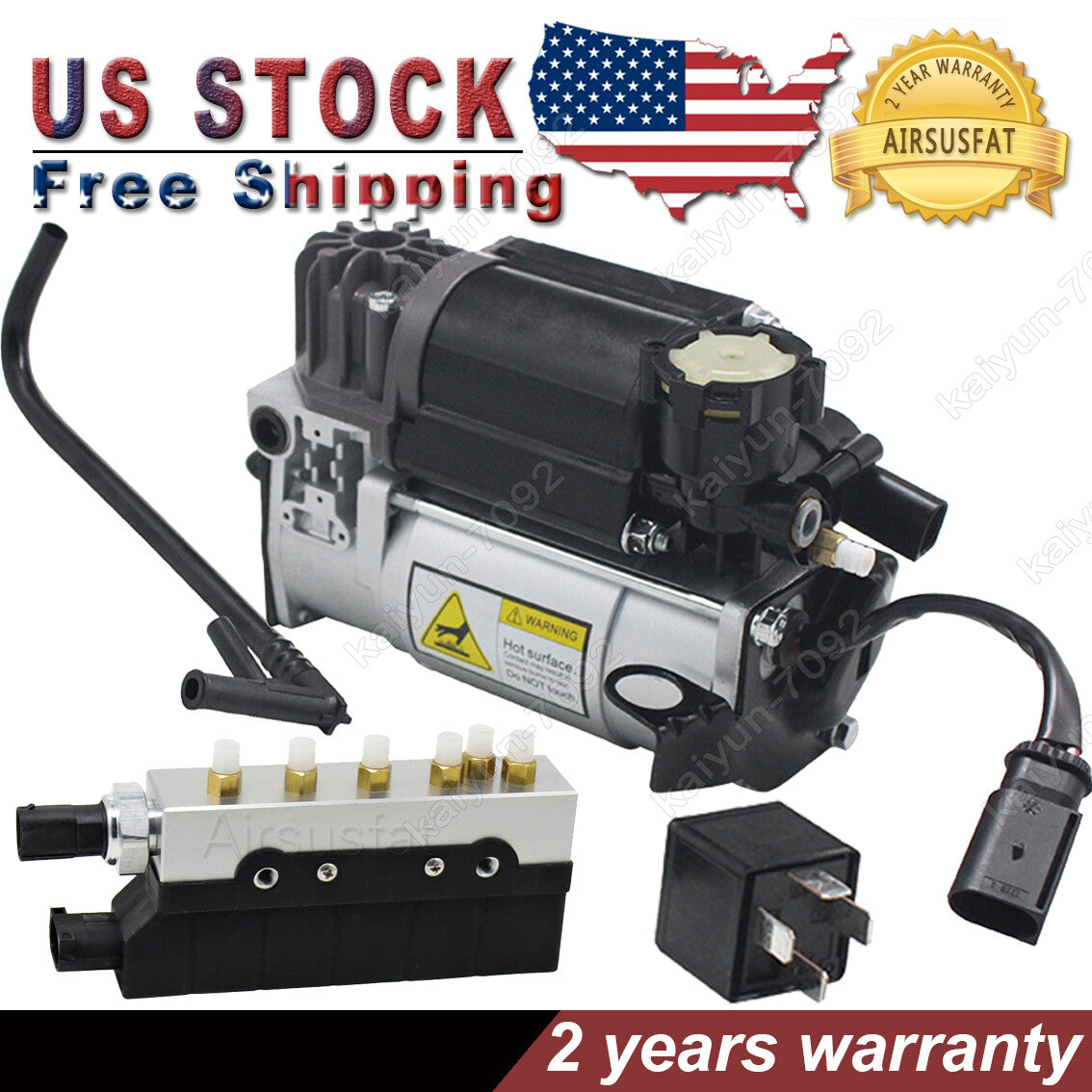 for Mercedes S Class W220 S430 Air Suspension Compressor Pump+Valve Block+Relay