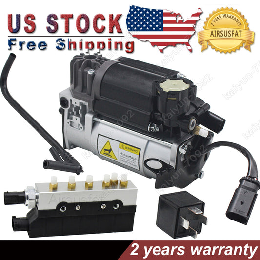 for Mercedes S Class W220 S430 Air Suspension Compressor Pump+Valve Block+Relay