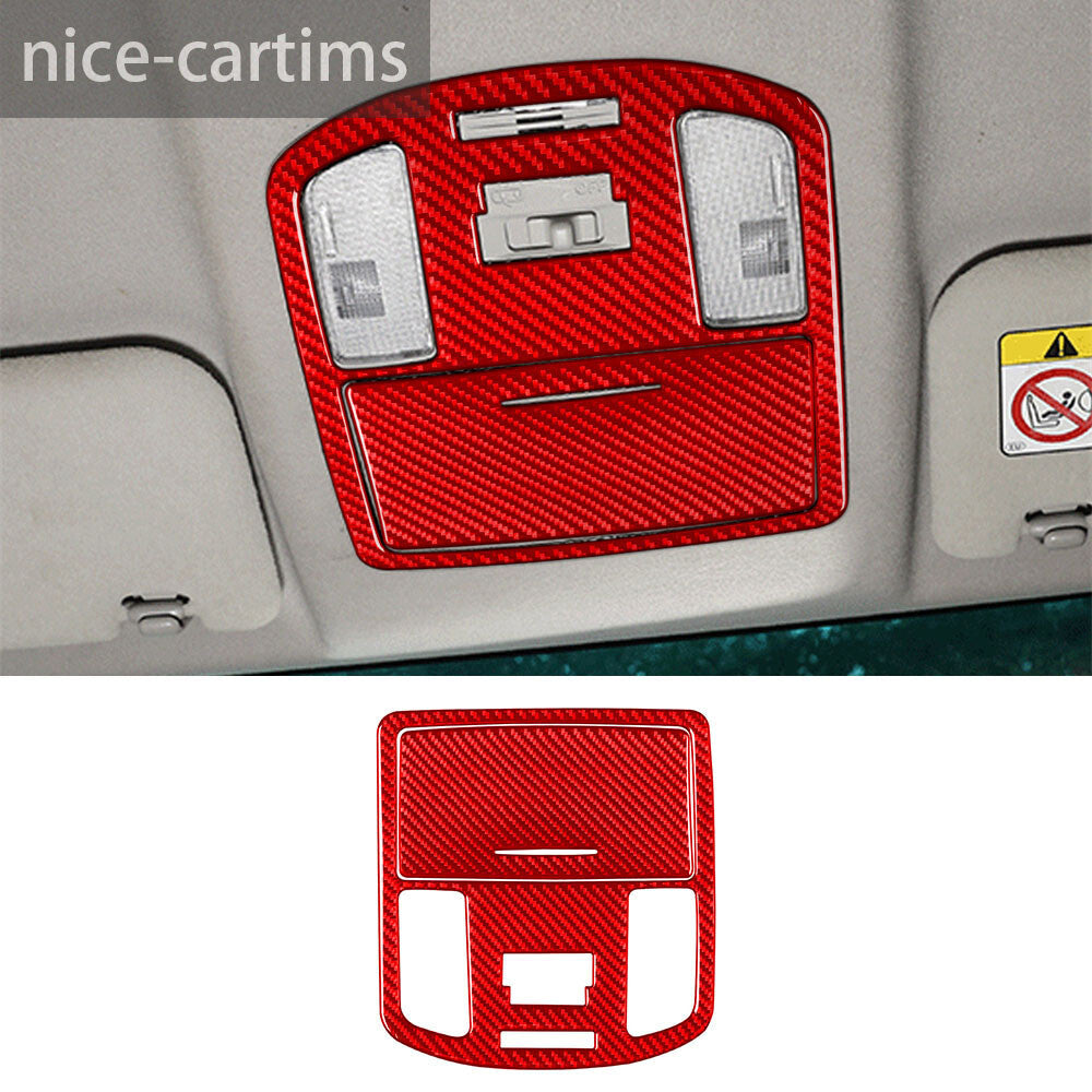 For Toyot@ Hilux Revo 15-21 Front Reading Light Lamp Panel Trim Red Carbon Fiber