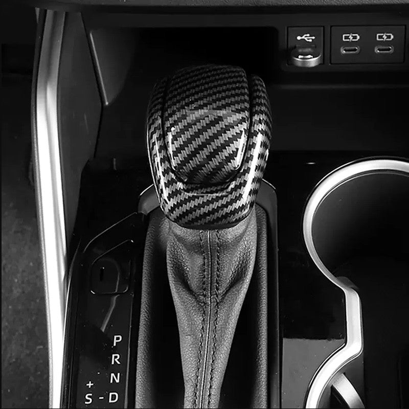 Carbon Fiber Gear Shift Knob Trim 2pcs for Toyota Grand Highlander 2024 2025
