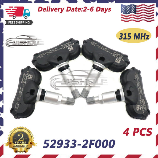 NEW 52933-2F000 Set of (4) TPMS Tire Pressure Monitor Sensor for Hyundai for Kia Q