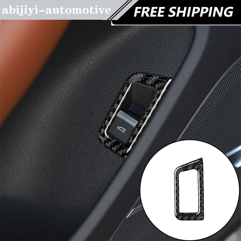 Carbon Fiber Interior Rear Trunk Switch Cover Trim Sticker for Audi Q7 2016-2019