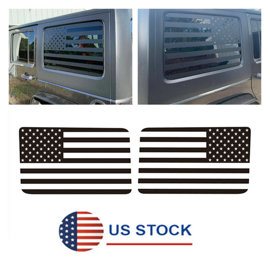 For 2007-17 for Jeep for Wrangler JK JKU 4 Door Window Decal Stickers American Flag Look