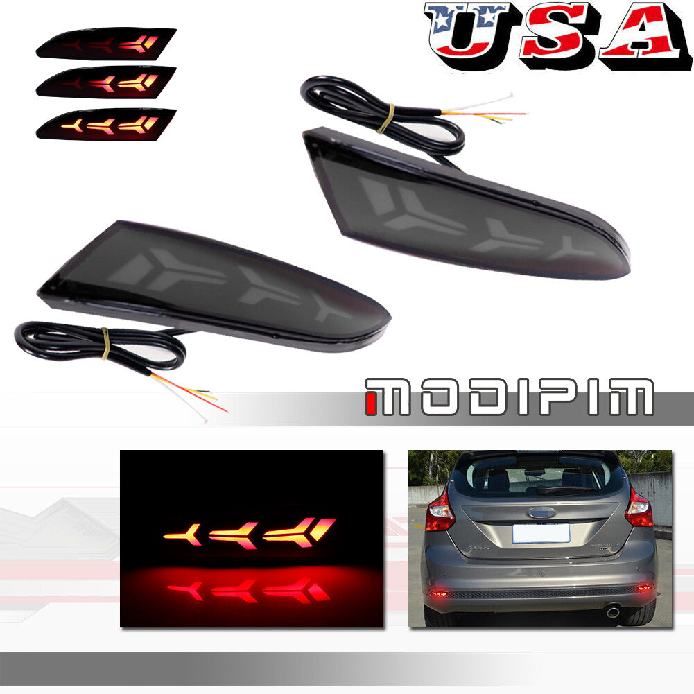 3-in-1 rear fog light sequence turn signal black for 2012-2014 Focus- v