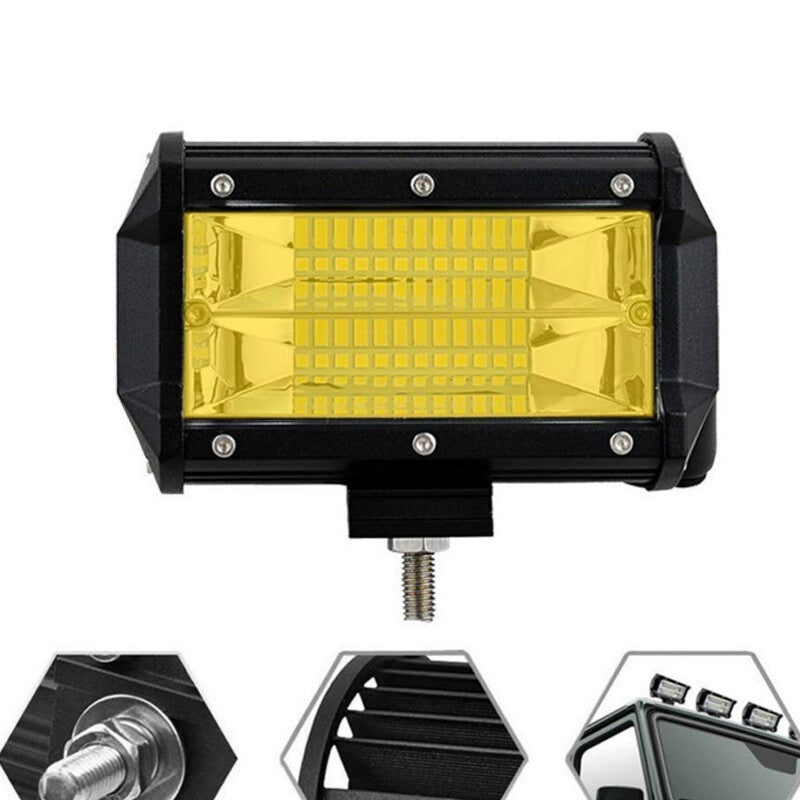 2 x 72W Dual-Row Yellow LED Headlights for Off-Road Maintenance - n