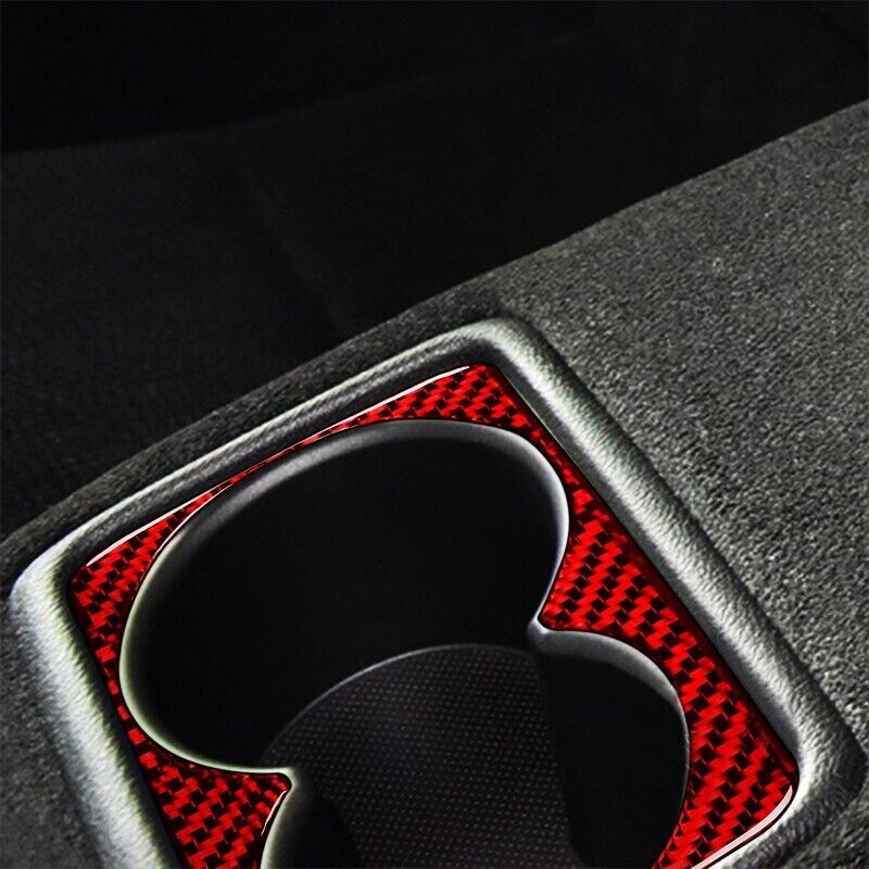 Real Carbon Fiber Car Water Cup Holder Frame Cover Trim for Honda Accord 14-17
