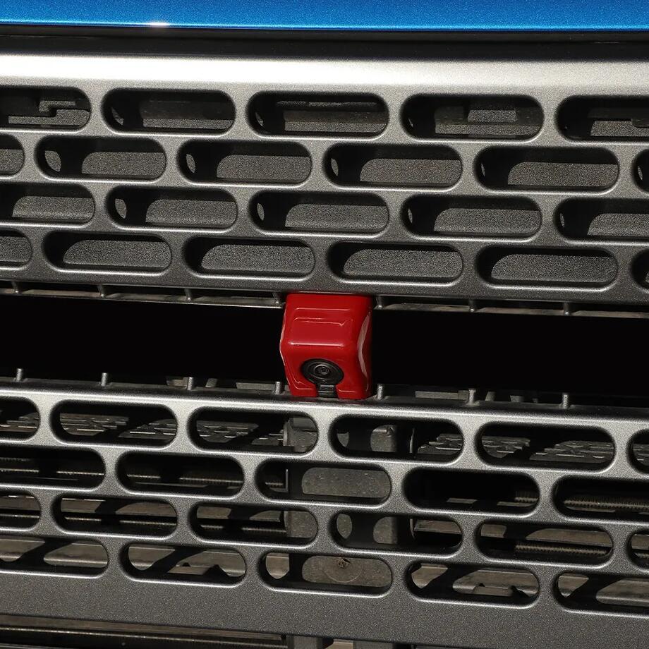 For 2021-2024 Bronco Red Front Center Grill Grille Insert Camera Cover Trim v