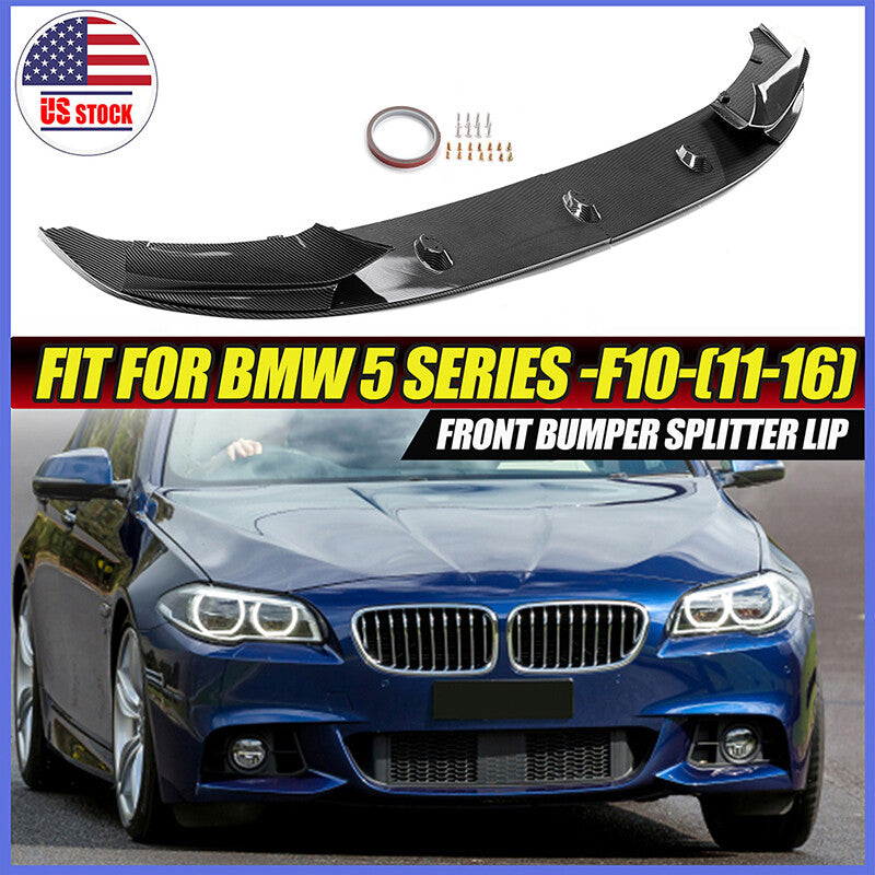 Front bumper spoiler lip kit for BMW F10 M Sport 2012-2016 with carbon fiber exterior Q