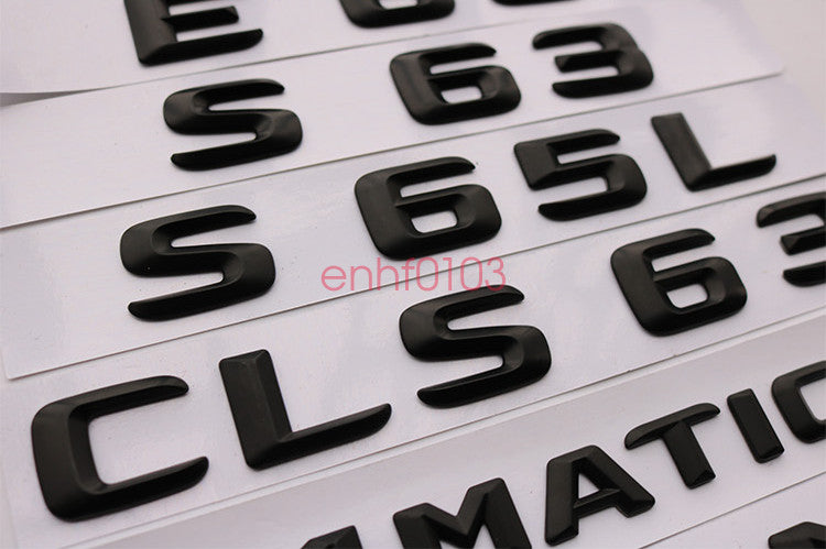 matt black E260L + 4 MATIC Trunk Letters Emblem Badge Sticker for AMG