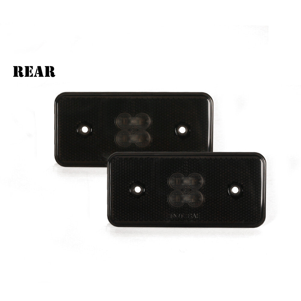 2 Pack Black Lens Red Rear Side Marker Lights for 2002-14 for Mercedes G500 G63 AMG G Class - v