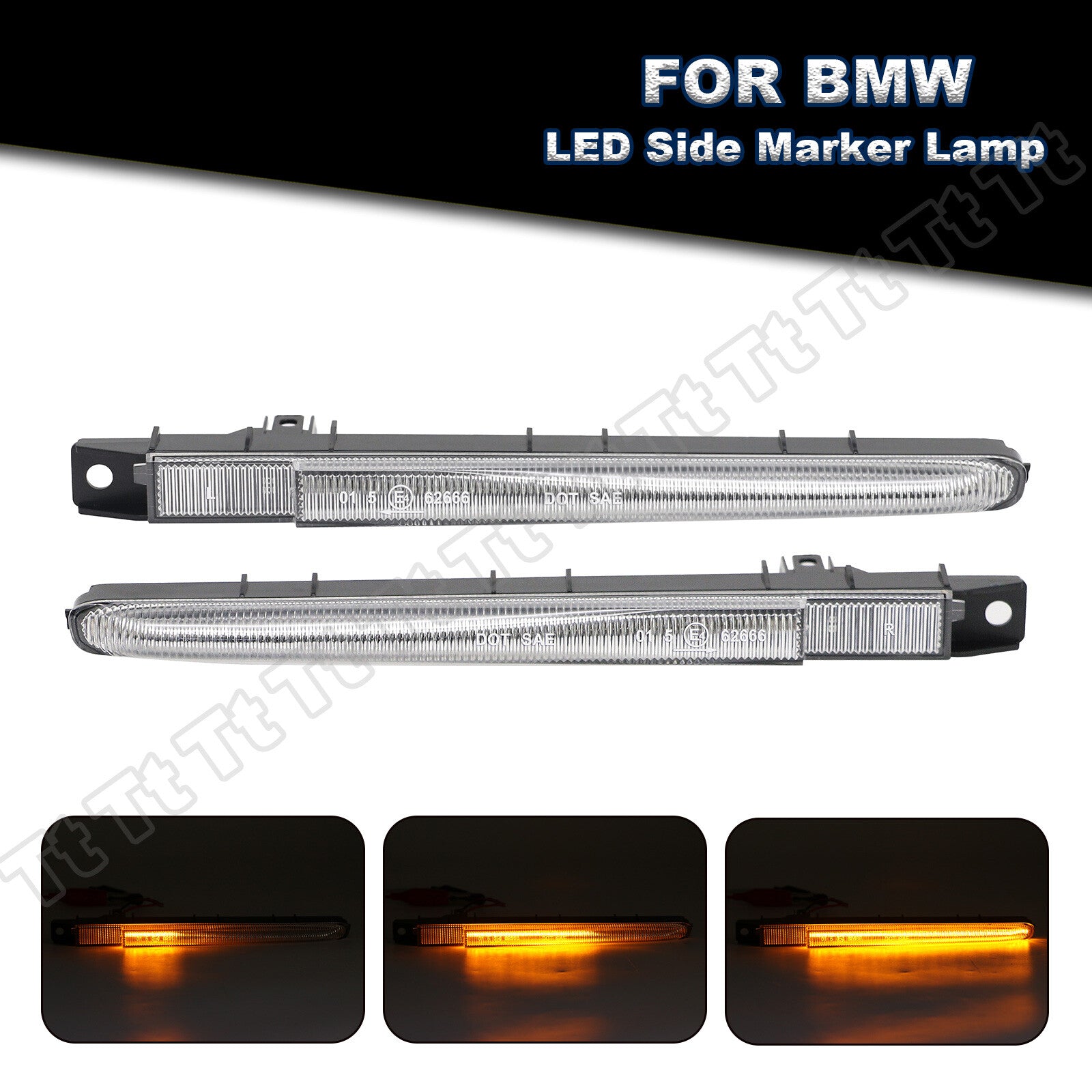 Sequential LED Fender Side Marker Light Turn Signal for 07-13 M3 E90 E92 E93- v