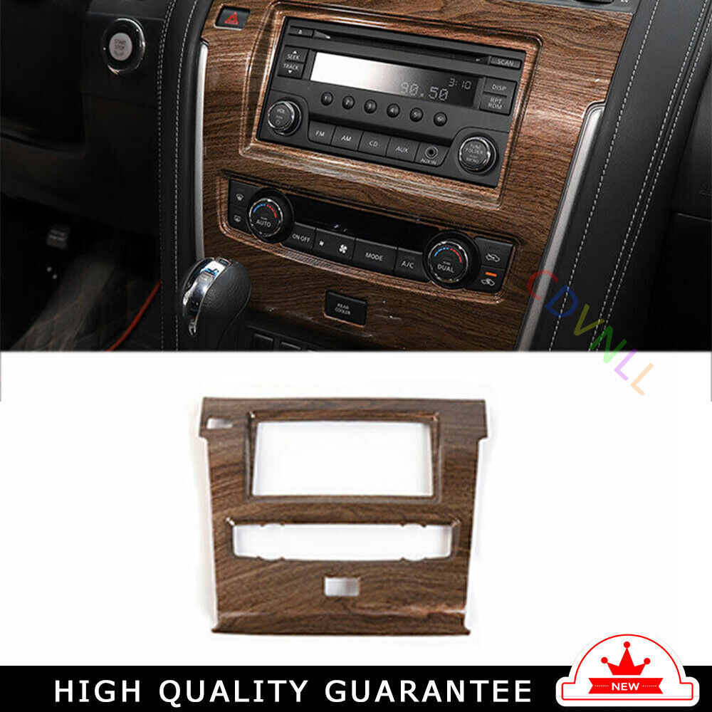 Central Console Navigation Frame Trim for Nissan Armada Y62 17-2020 Wood Grain