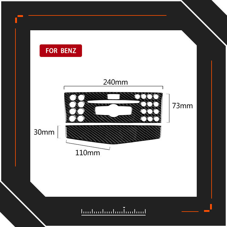 Carbon Central Control CD Panel Interior Stickers Fit for Mercedes C class W204