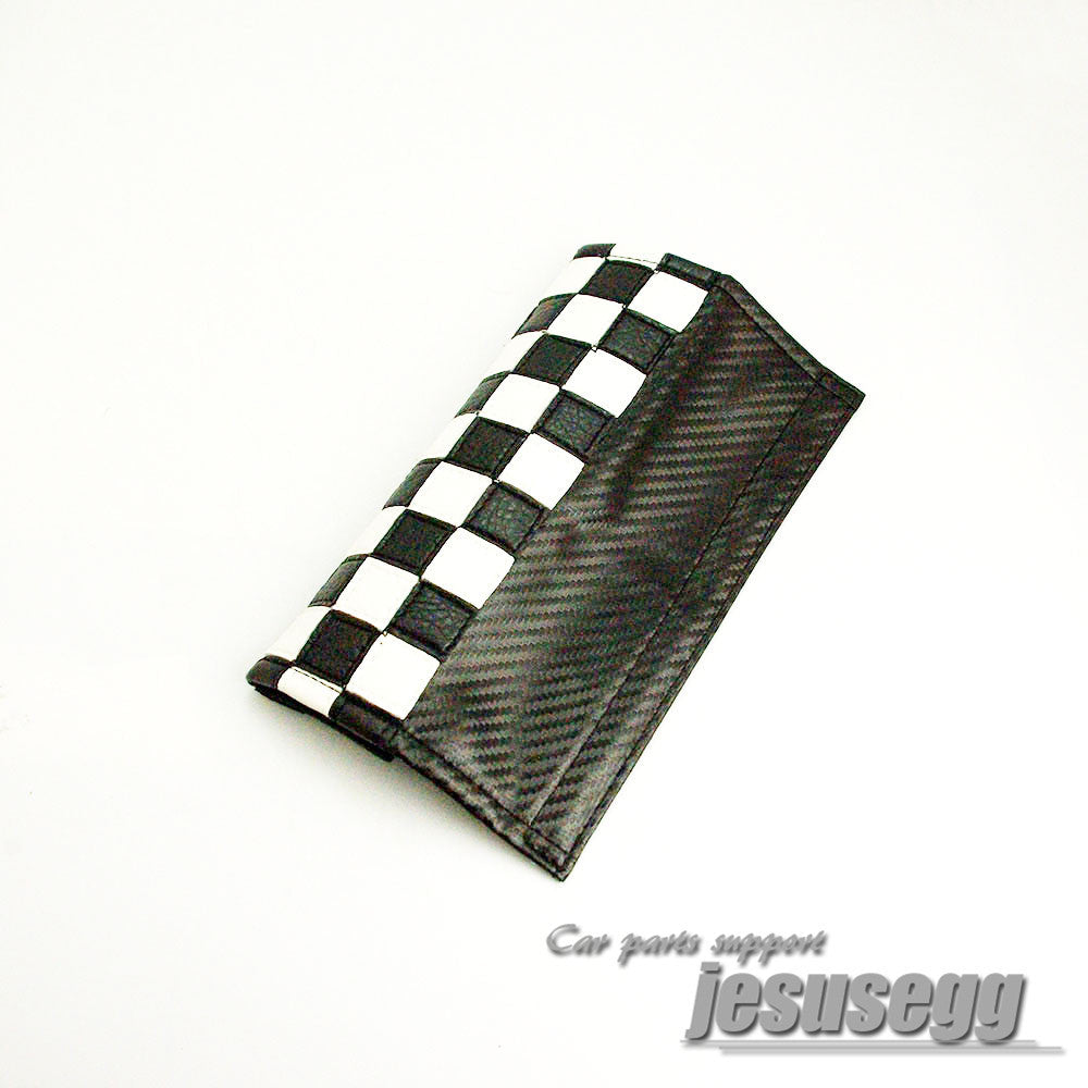 Safety for Seat Belt Cover Shoulder Cushion Checkered Racing for Mini Cooper Q