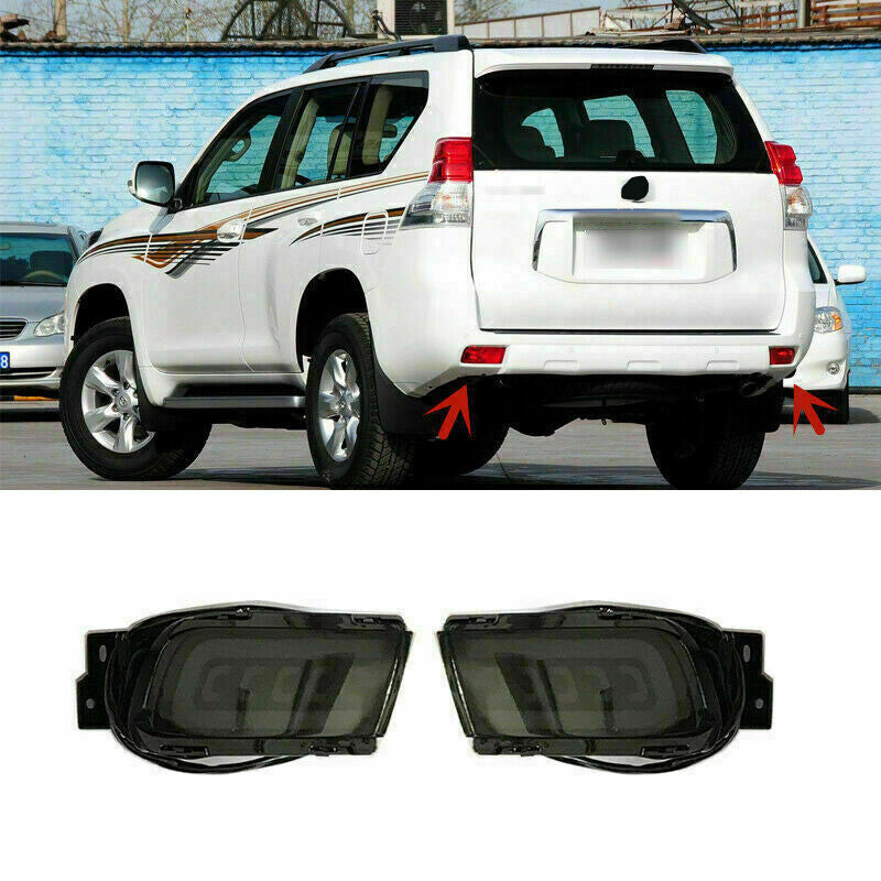 for Toyota Prado 2010-21 Black Rear Bumper Tail Brake LED Reflector Light Refit