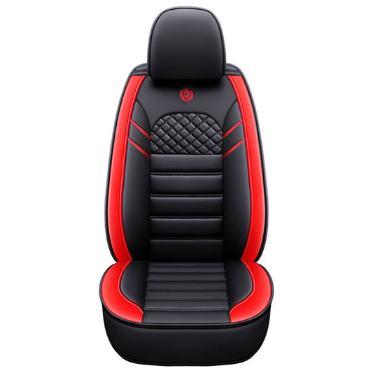 BlackRed PU Leather Car for Seat Covers Protector Cushion For 5-Seats Car 4 Seasons Q