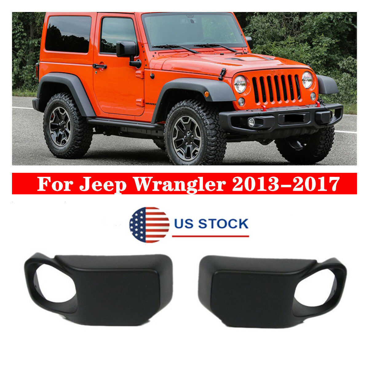 Front Bumper Fog Light Lamp Bezel Cover For 2013-2017 for JEEP for Wrangler 68231963AA Q
