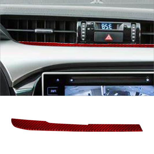 Red carbon fiber center lower air vent socket cover trim for Toyota Hilux
