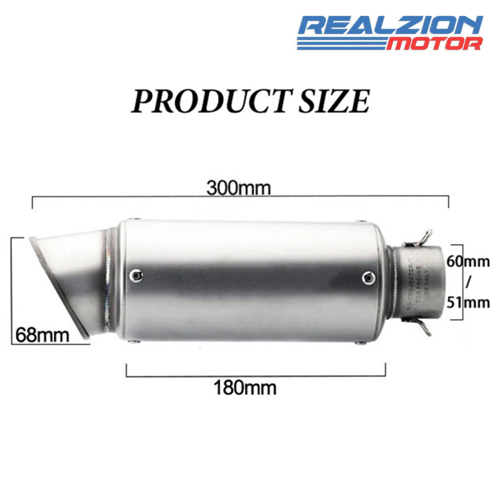 New Universal 38MM 51mm 60mm Exhaust Muffler Escape Link Pipe Tailpipe DB Killer