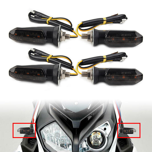 4X Motorcycle LED Smoke Turn Signal Lens Indicator Amber Blinker Light Universal Q