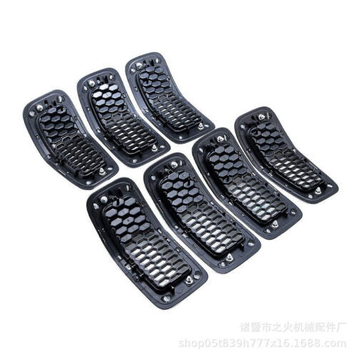 7-piece chrome radiator grille cover insert trim for Jeep Cherokee 14-18 68138335AB