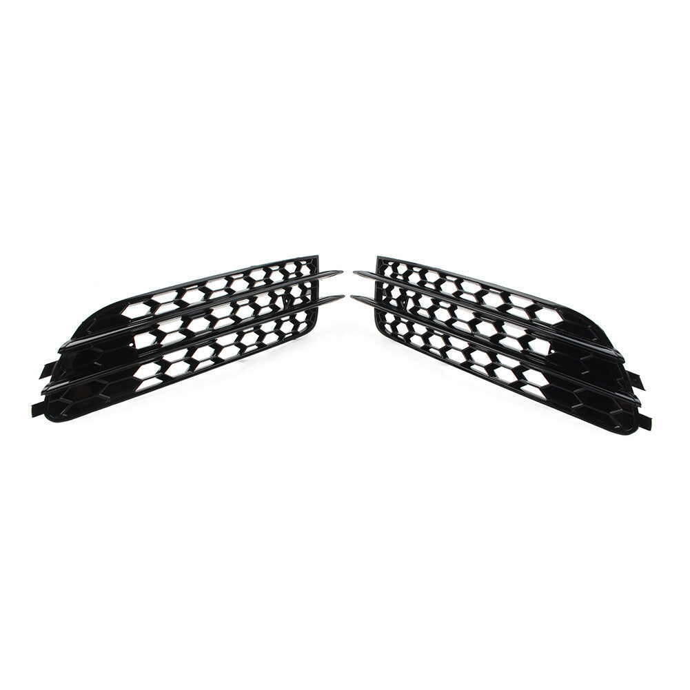 for Audi A6 C7 Sedan 2012-15 Black Honeycomb Front Bumper Fog Light Grille Cover