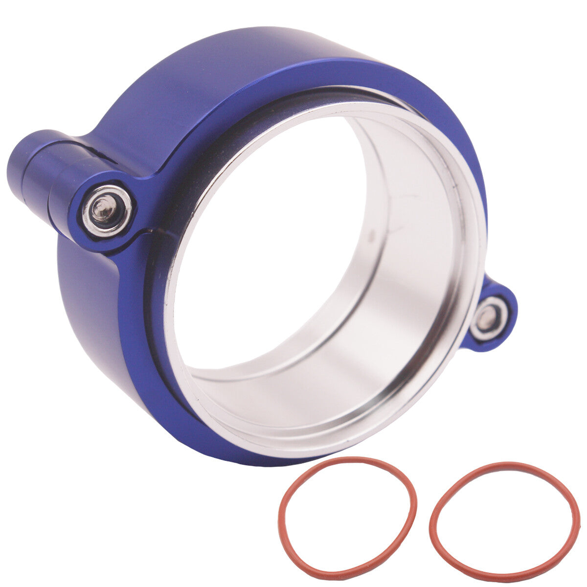 New HD Exhaust V-band Clamp Flange Anodized Clamp Fit 2.5 Turbo Dump Pipe Blue n