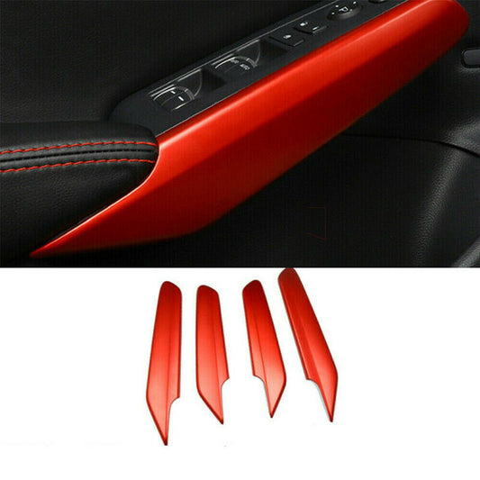 for Honda for Civic 2022-2023 Matte Red Interior Door Armrest Panel Trim Covers ABS